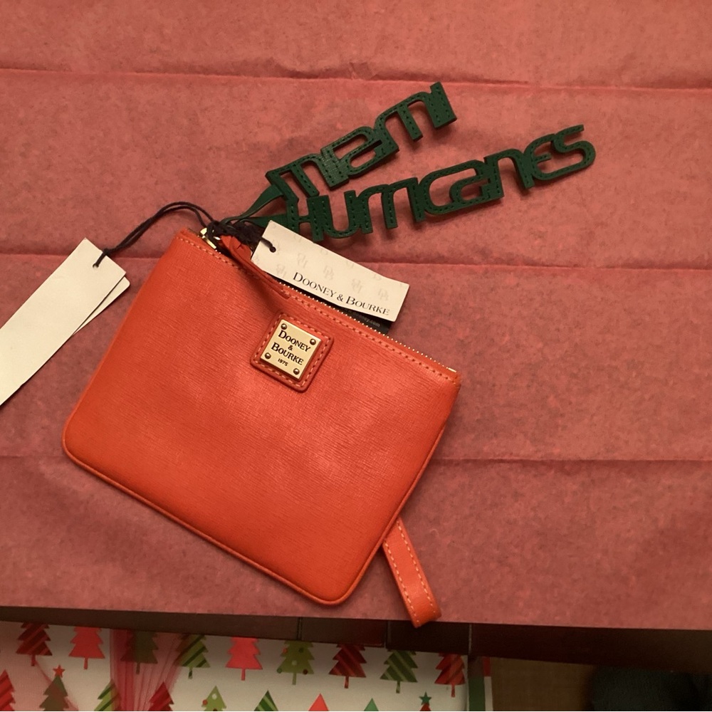 Dooney & Bourke Orange Leather Wristlet